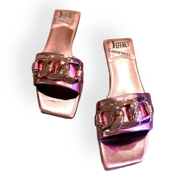 Jeffrey Campbell Pink Chunky Chain Sandals - Pink / Female / 8.5 - Women’s Sandals