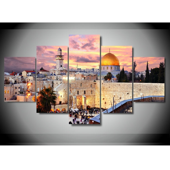 Jerusalem Sunset Landscape Wall Art Decor Canvas Printing - BlueArtDecor