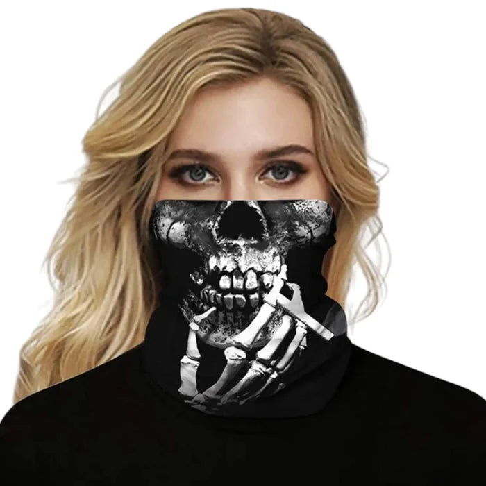 Skeleton Smoking Face Cover Gaiter - Wild Time Fashion