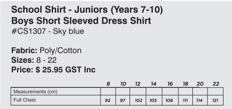 Kincumber High Boys Jnr Short Sleeved Shirt