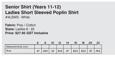Kincumber High Girls Snr Short Sleeved Shirt