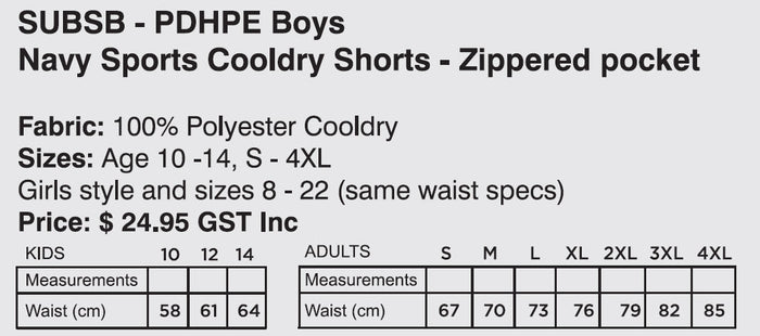 Kincumber High PDHPE Boys Sports Shorts