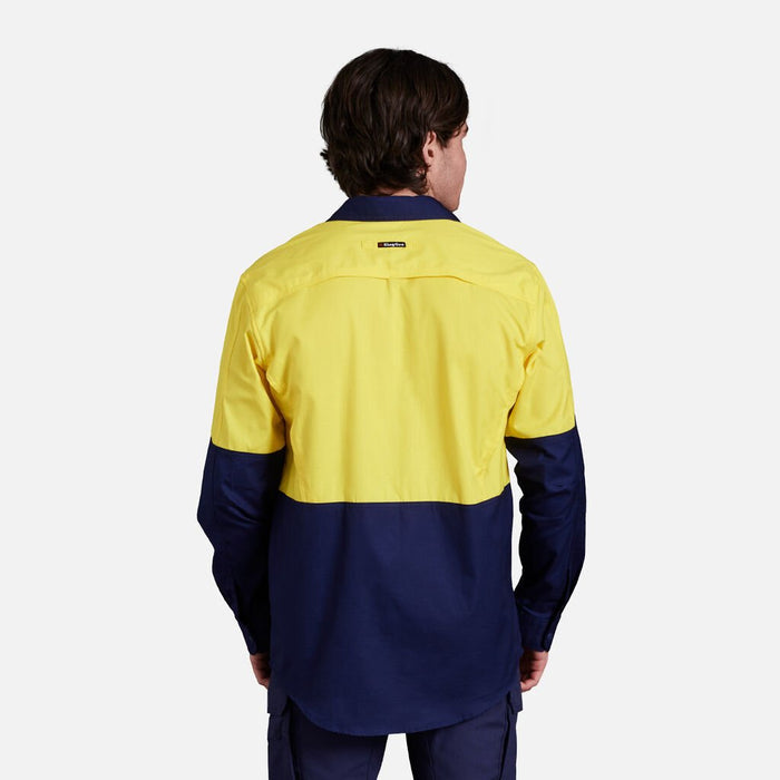 King Gee Workcool 2 Hi Vis Long Sleeve Drill Work Shirt