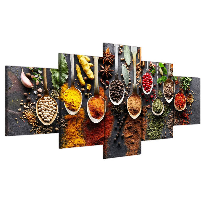 Kitchen flavoring spices food wall art canvas printing - BlueArtDecor