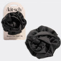 Kitsch Satin Rosette Medium Flat Cloud Clip - Black