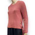 Lace Up Sides Rib Knit Sweater