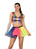 Ladies 1980s Fancy Dress Neon 3 Layers Tutu Skirt - thefancydress.co.uk