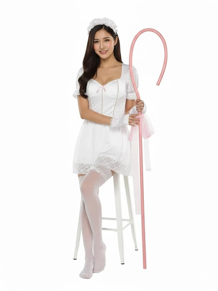 Ladies 3-Pcs Little Bo Peep Adult Costume - thefancydress.co.uk