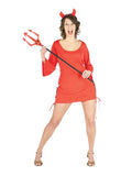Ladies Furnis Red Devil Costume With Headpiece - thefancydress.co.uk