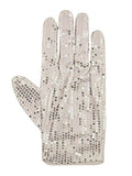 Ladies Silver Sequin Hand Gloves - thefancydress.co.uk