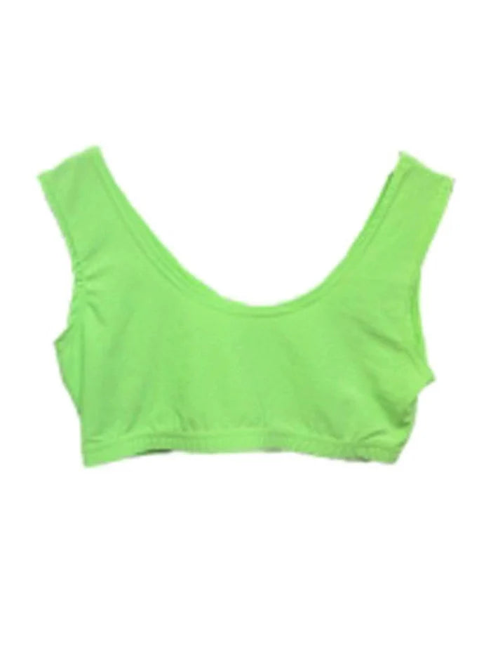 Ladies Sleeveless Crop Top - Round Neck Solid Vest Top - thefancydress.co.uk