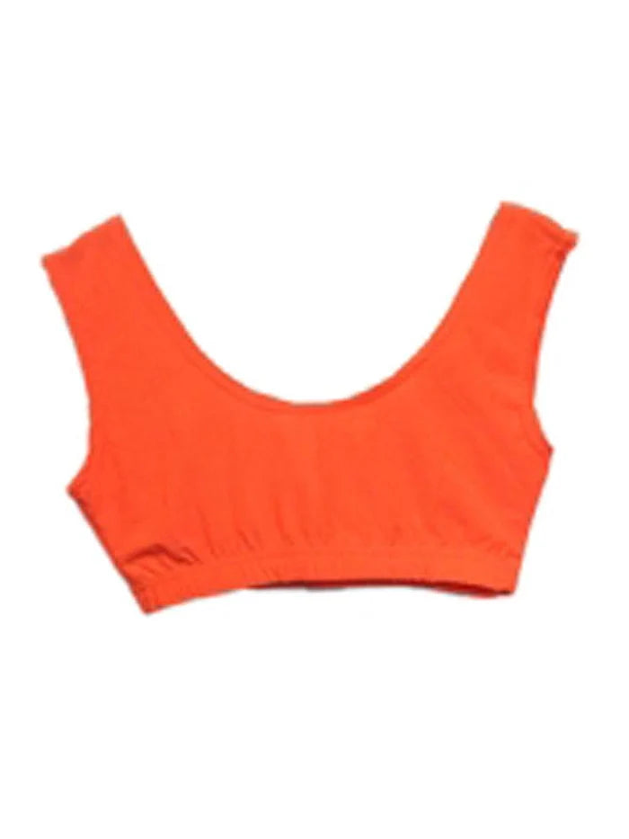 Ladies Sleeveless Crop Top - Round Neck Solid Vest Top - thefancydress.co.uk