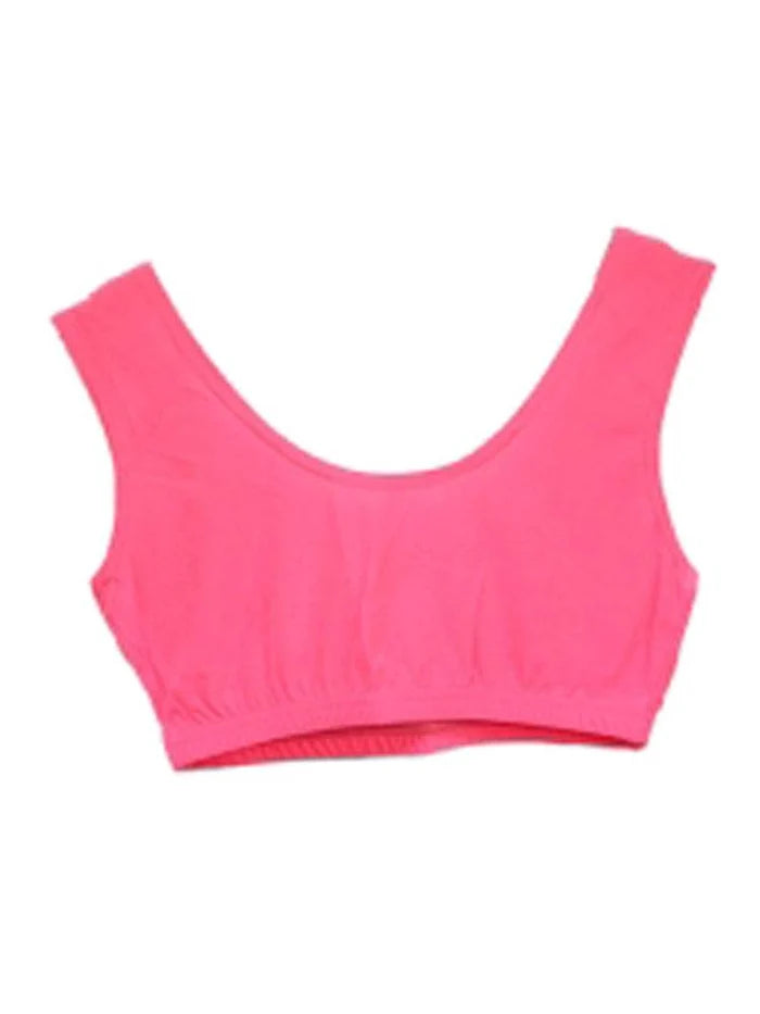 Ladies Sleeveless Crop Top - Round Neck Solid Vest Top - thefancydress.co.uk