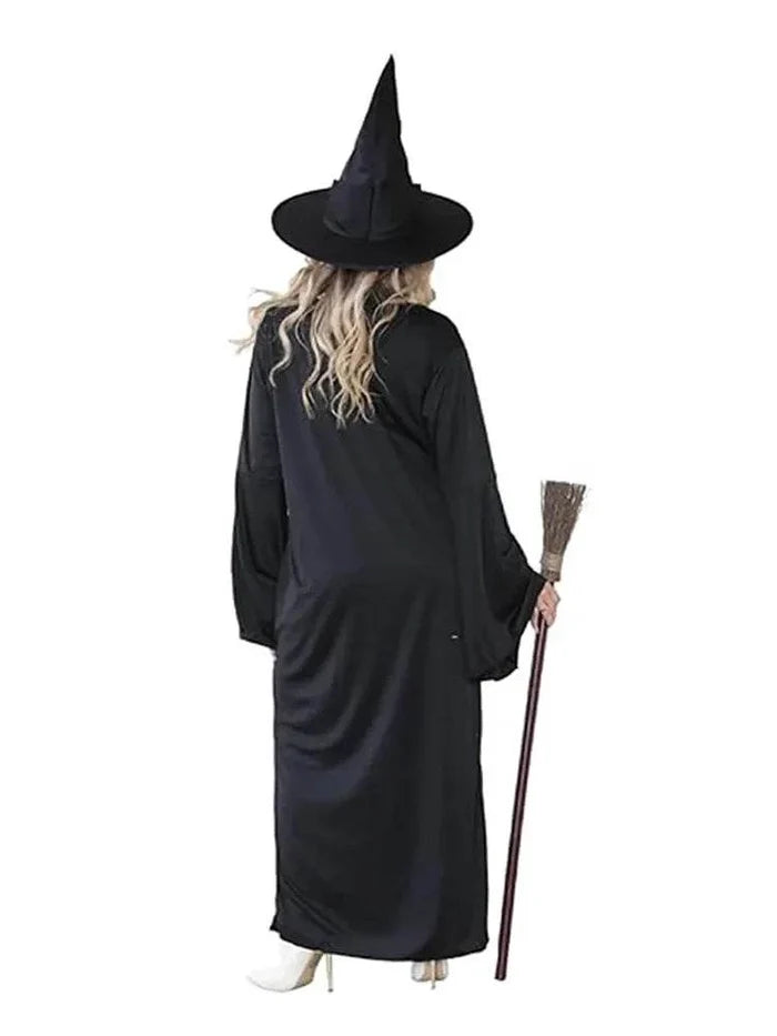 Ladies Wicked Witch Of The West Costume Set - Dress, Hat & Green Facepaint - thefancydress.co.uk