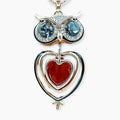 Large Open Heart Owl Necklace