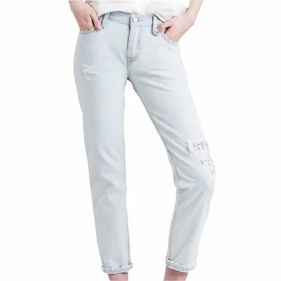 Levi's Mid Rise Regular Ripped Tapered Jeans