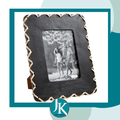 Lg Black Wood Frame w Woven Edge 5 x 7