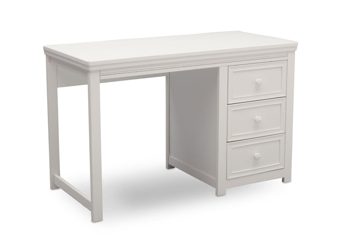 Delta Children White Ambiance (108) Lindsey Desk, Angled View, a3a