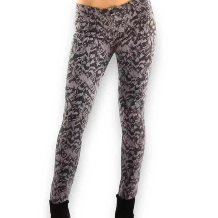 Low Rise Tie Dye Skinny Jeans lilac purple tie-dye print design junior /size 1/ women's