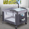 Delta Children Eclipse (2063) LX Deluxe Play Yard, angled view, a2a