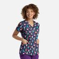 Maevn Prints Scrub Top - Fur-Ever Colorful