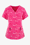 Maevn Prints Scrub Top - Pink Hope
