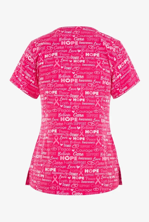 Maevn Prints Scrub Top - Pink Hope