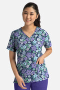 Maevn Prints Scrub Top - Spring Fantasy