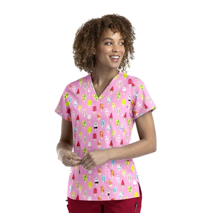 Maevn Prints Scrub Top - Sweet Summer