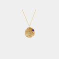 Loveness Lee Maitake Sapphire Medallion Necklace, Gold,  Front