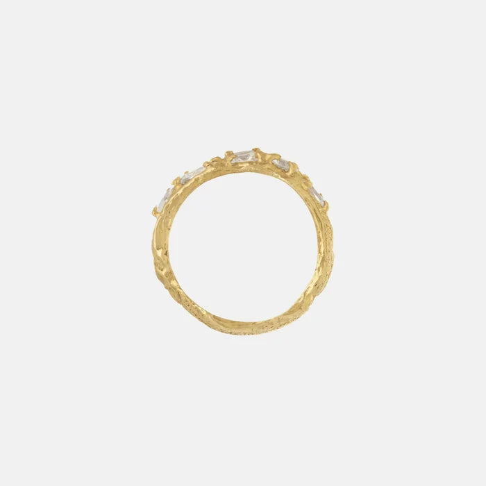Loveness Lee Mara White Sapphire 18K Gold Plated Silver Ring, Side