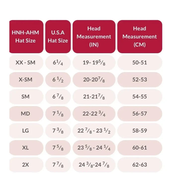 Hat Chart for Wild Time Fashion