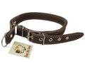 Martingale Genuine Brown Double Ply Leather Dog Collar Choker Medium to Large Fits 17.5"-21" Neck.