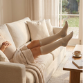 Pair of Sleepybelly Maternity Compression Socks in Linen (Soft Grey), designed as pregnancy support socks to reduce swelling