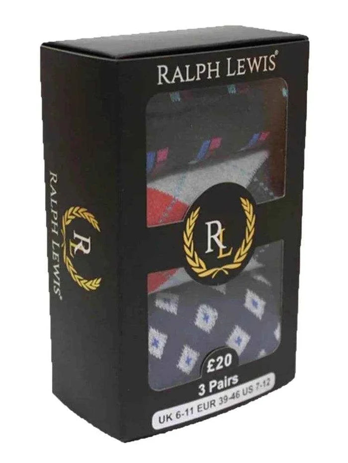 Men's Assorted Ralph Lewis Gift Box Everyday Socks