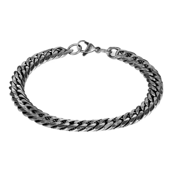 Men's Black Oiled Chain Link Bracelet