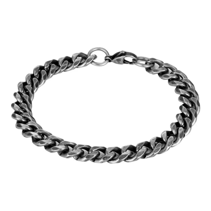Men's Black Oiled Chain Link Bracelet