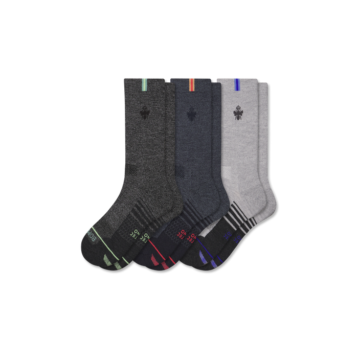 Men's Merino Wool Blend Run Calf Sock 3-Pack