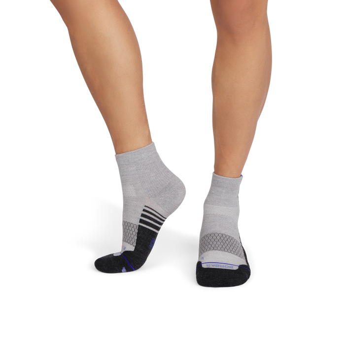 Men's Merino Wool Blend Run Quarter Sock 3-Pack