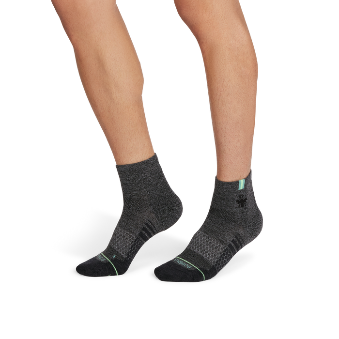 Men's Merino Wool Blend Run Quarter Socks
