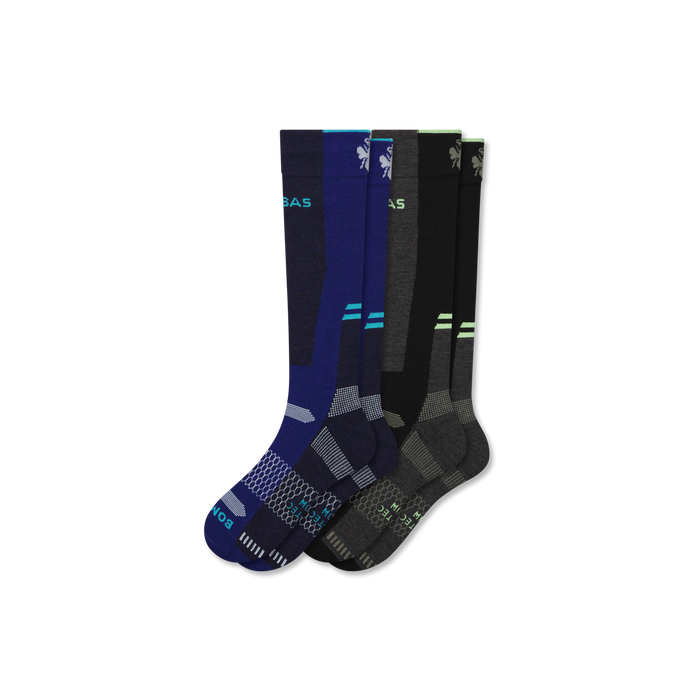 Men's Mid-Cushion Merino Wool Blend Ski & Snowboard Sock 2-Pack