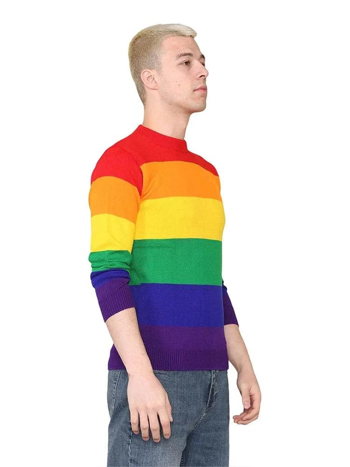 Men's Rainbow Knitted Jumper - thefancydress.co.uk