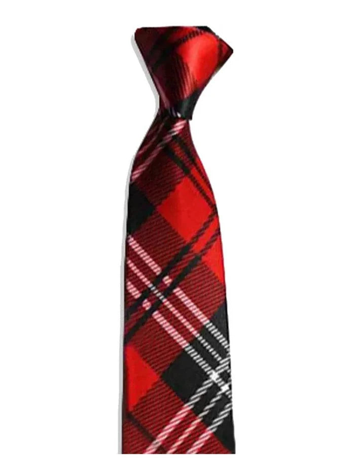 Men's Satin Style Plain Tartan Neck Tie - 6cm - thefancydress.co.uk