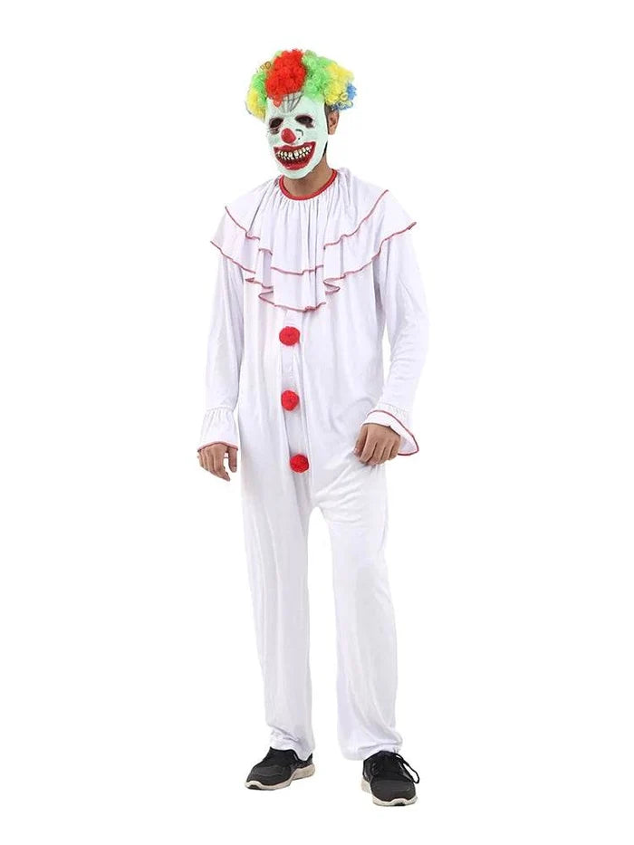 Men's Scary Clown Jumsuit Costume - thefancydress.co.uk