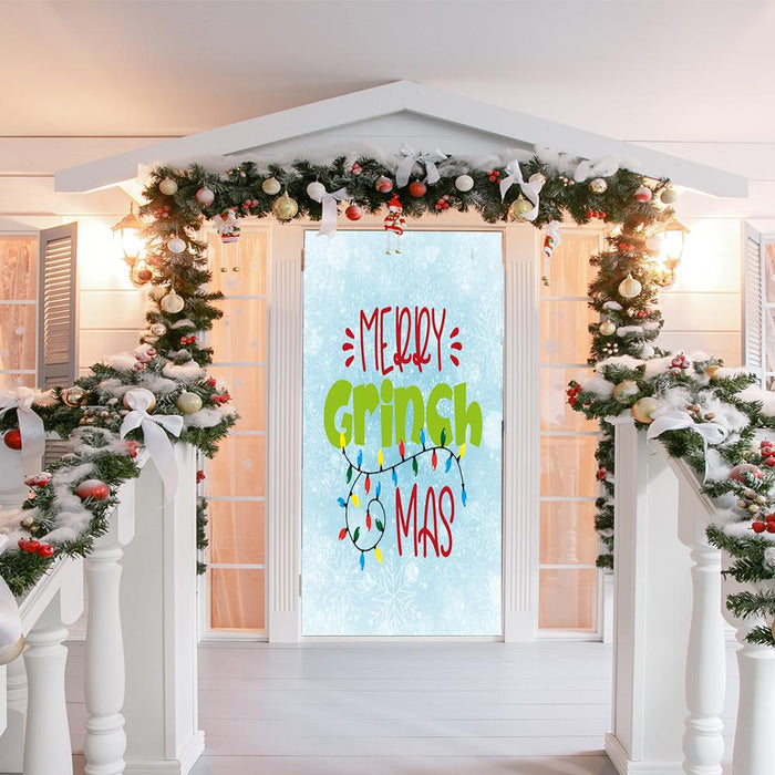 DoorFoto Door Cover Merry Grinchmas Door Cover