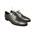 Metallic Gray Leather Perforated Lace Up Oxford - Female / 8.5 / Gray - Womens’ Loafers