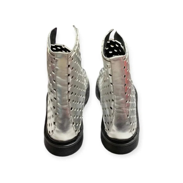 Metallic Silver Sabbath Cult Boots