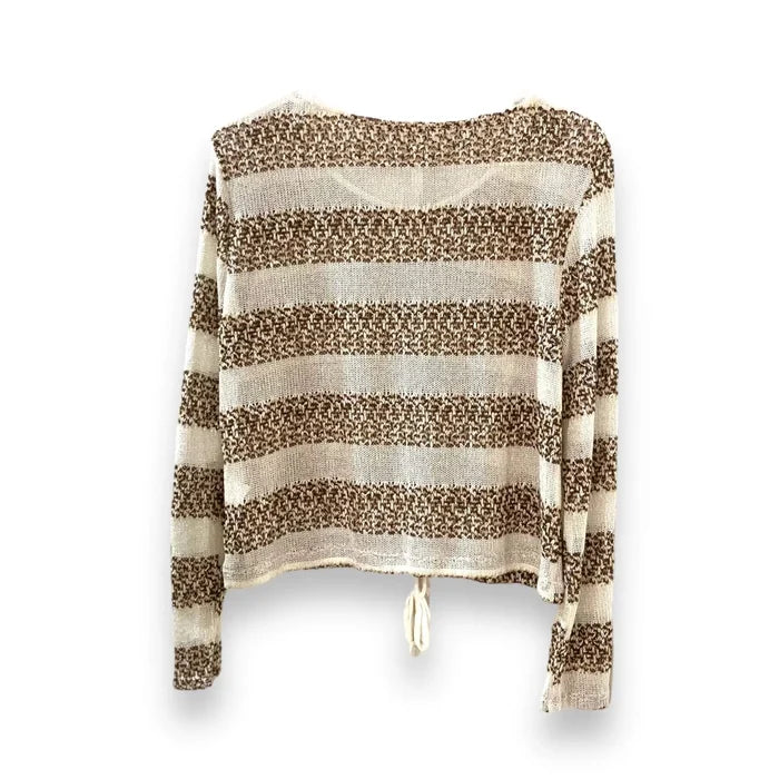 Metallic Striped Lightweight Knit Top- Wild Time Fashion