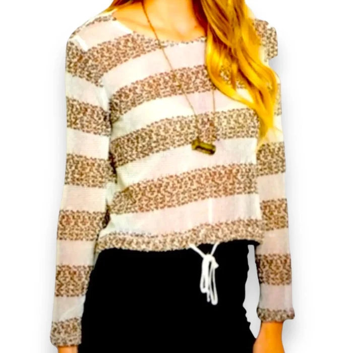 Striped Metallic Lightweight Top - Wild Time Fashion