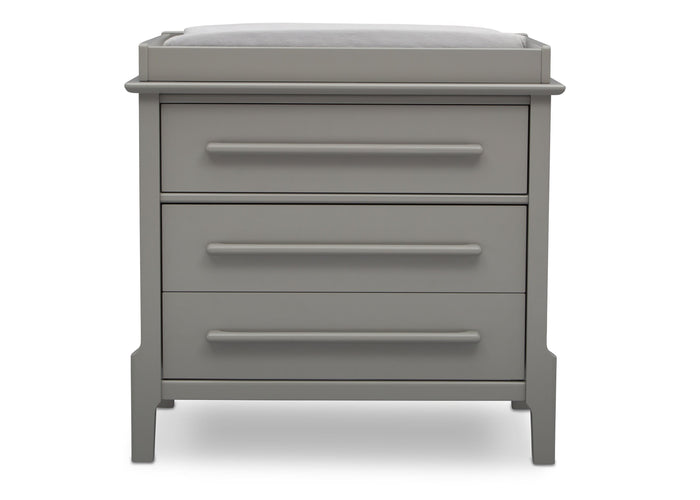 Serta Mid-Century Classic 3 Drawer Dresser Grey (026), Front a1a